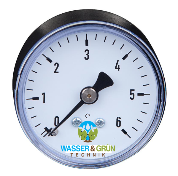 Manometer mit 1/4" AG, 50 mm,  0-6 bar oder 0-10 bar, Drucküberwachung, mit PE-Rohr Verschraubung